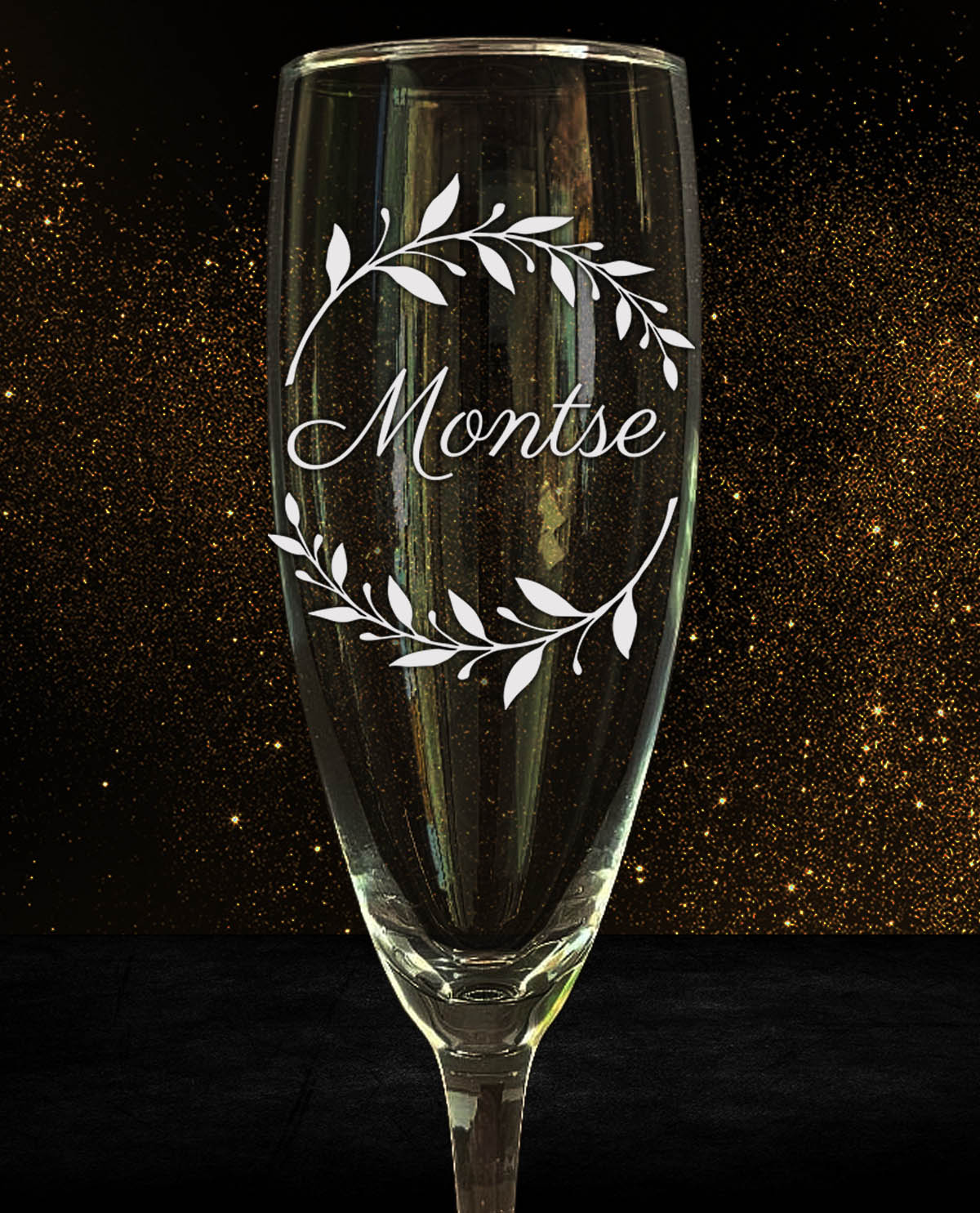 Set de 2 copes de cava personalitzades amb Disseny de Corona de Llorer
