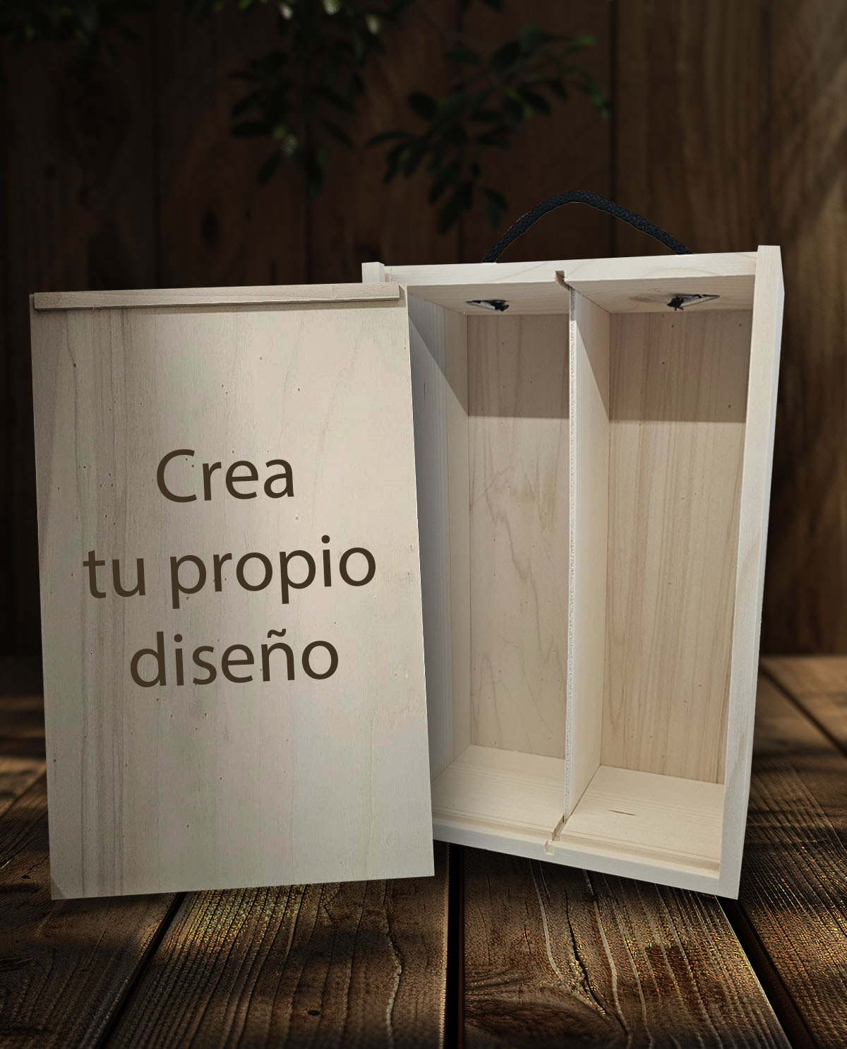 Caixa de Fusta Personalitzada per a 2 Ampolles de Vi