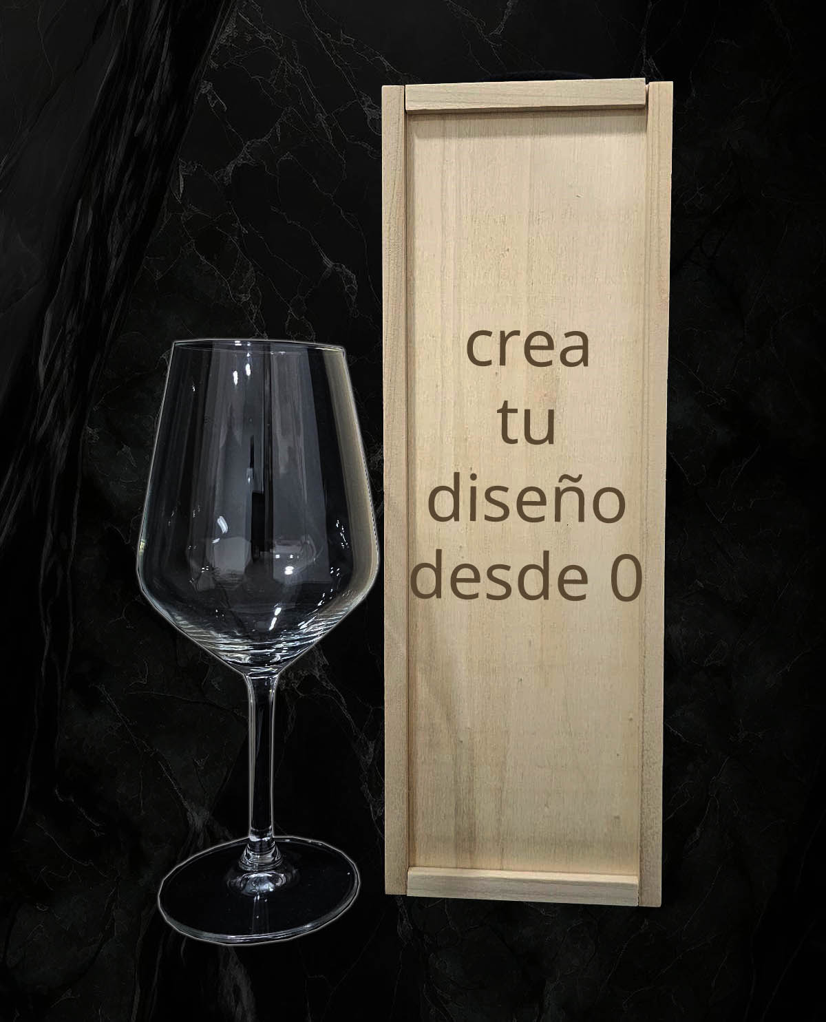 Caixa amb 1 Copa de Vi Personalitzada