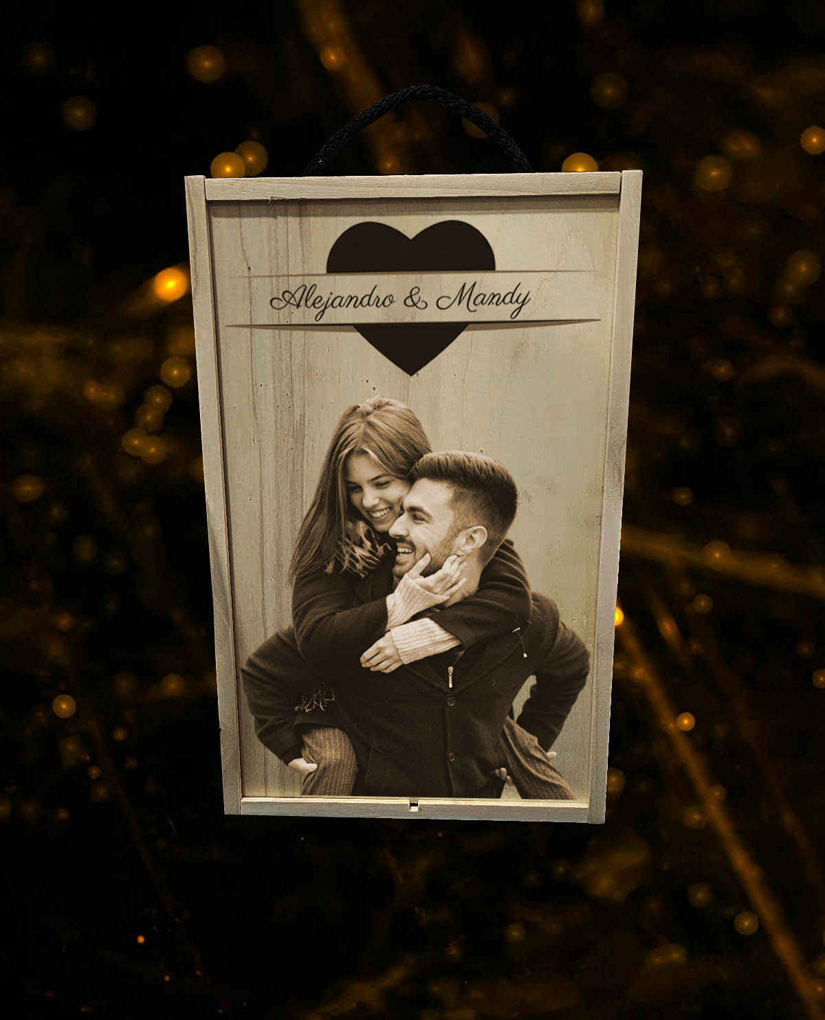 Caixa amb 2 Copes de Cava personalitzades de 17cl Col·lecció Exclusive amb Cor Envoltant