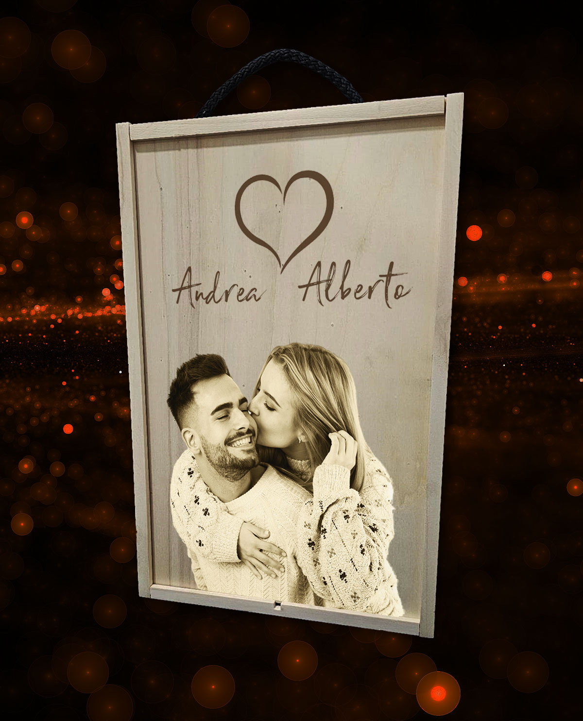 Caixa amb 2 Copes de Cava de Cristall de Bohèmia Premium Personalitzades Disseny Mig Cors Regal Sant Valentí