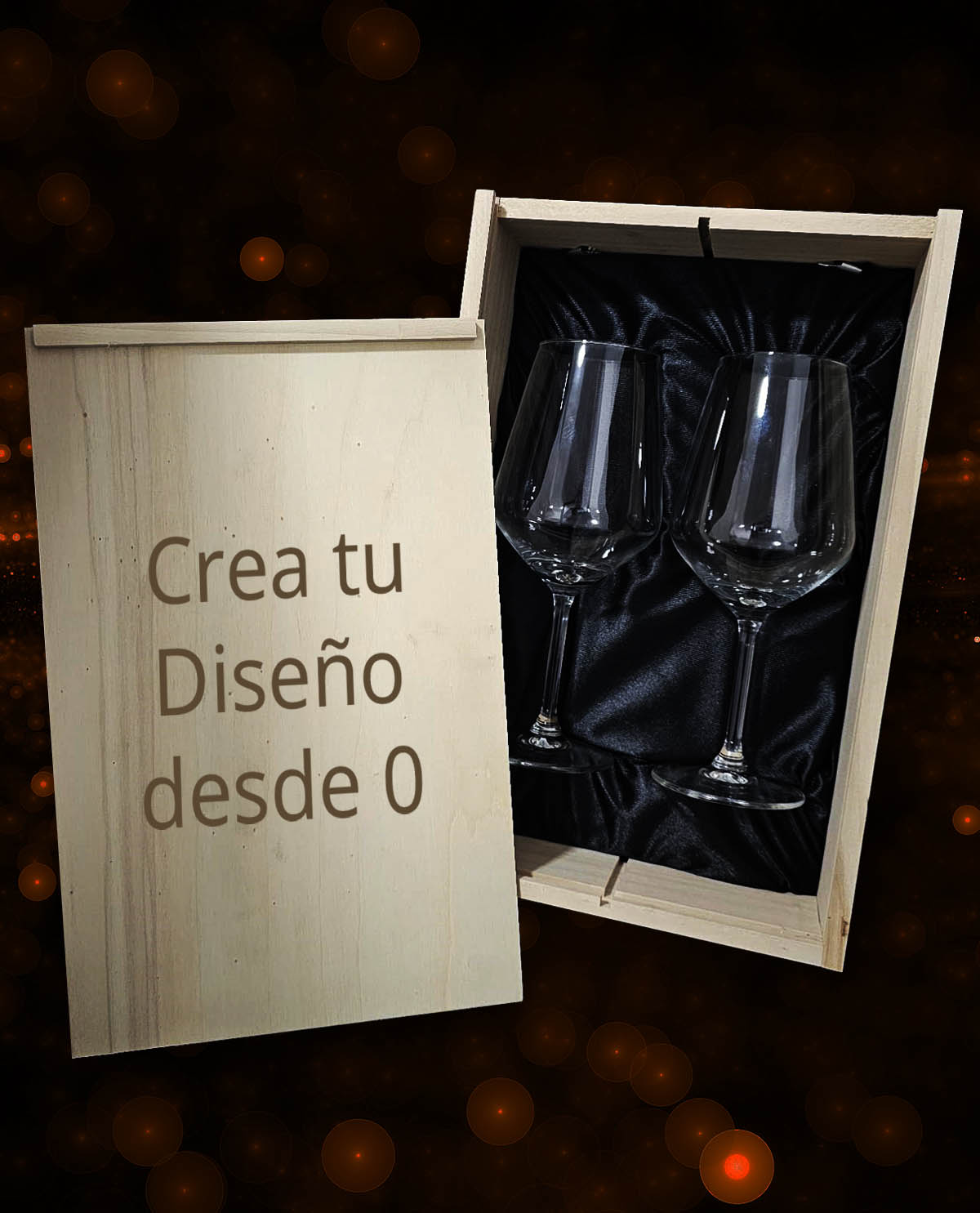 Caixa amb 2 Copes de Vi Personalitzades