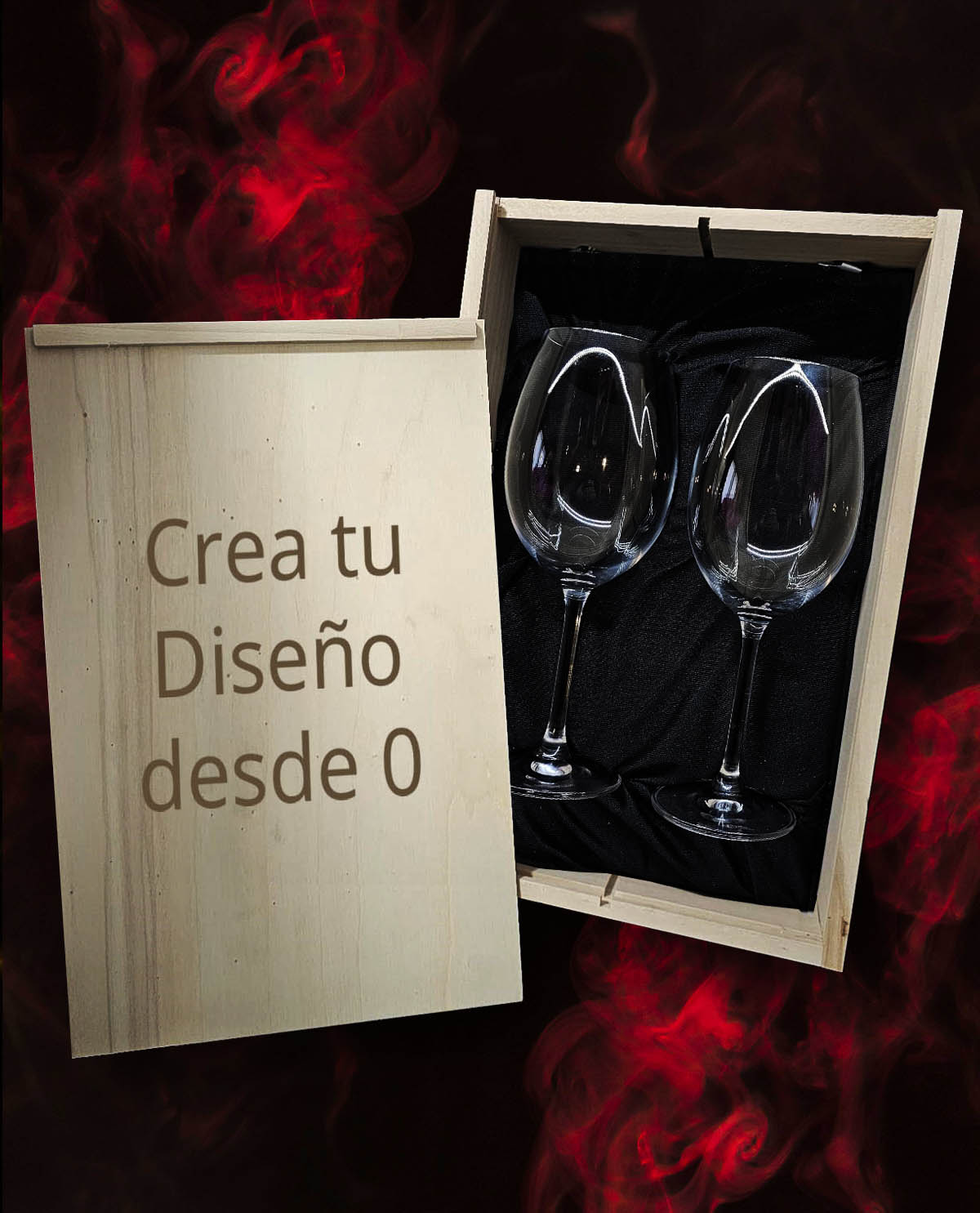 Caixa amb 2 Copes de Vi de Cristall de Bohèmia Premium Personalitzades