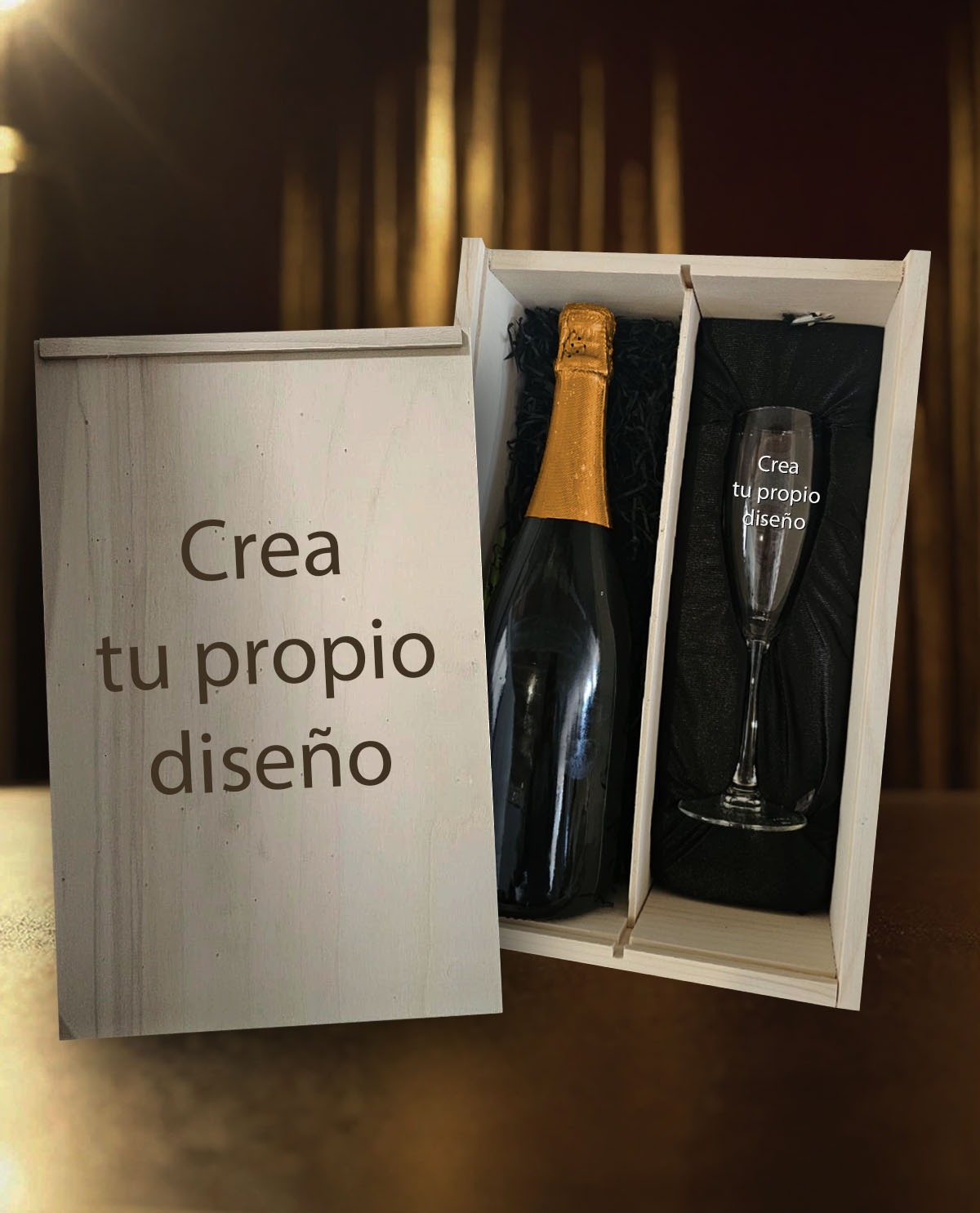 Kit Posa la Teva Ampolla 1 Copa de Cava Personalitzada