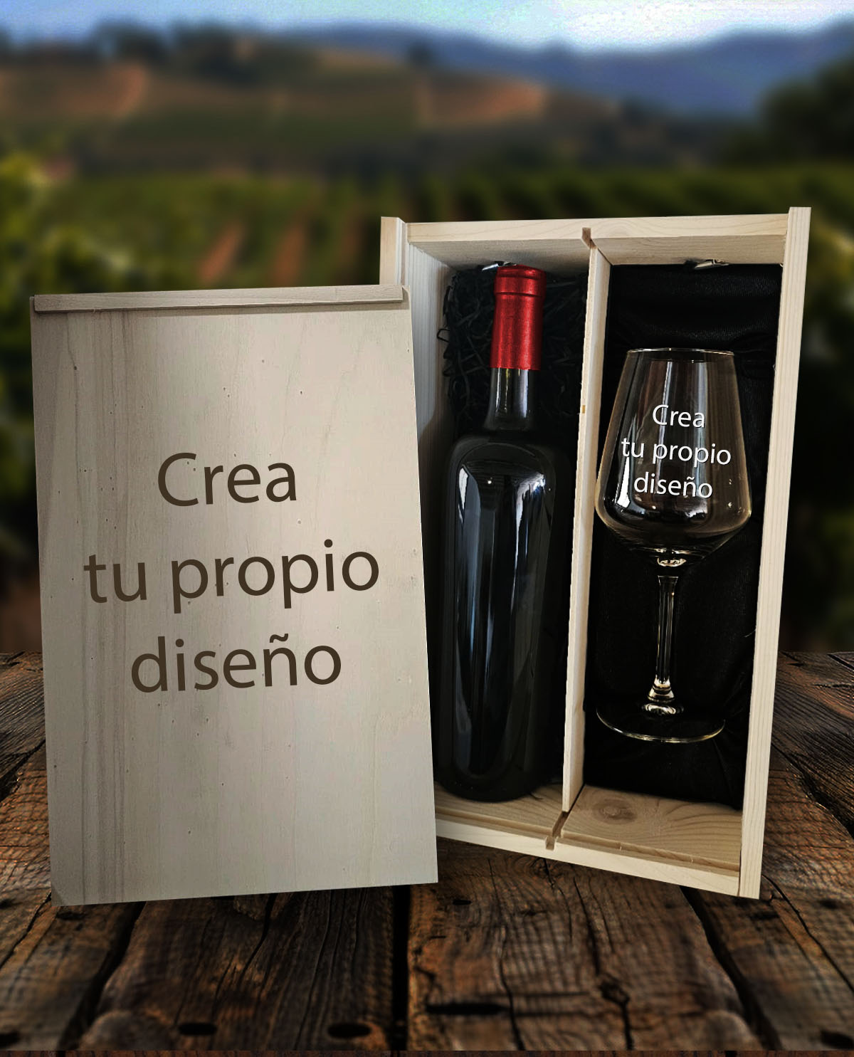 Kit Posa la Teva Ampolla 1 Copa de Vi Personalitzada