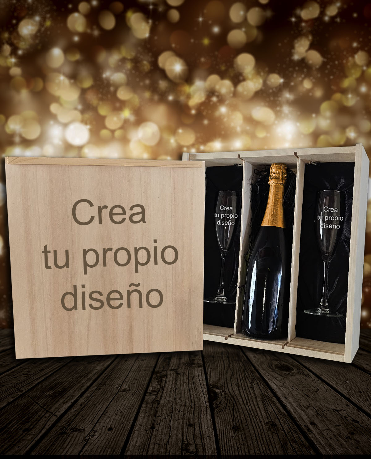 Kit Posa la Teva Ampolla + 2 Copes de Cava Personalitzades