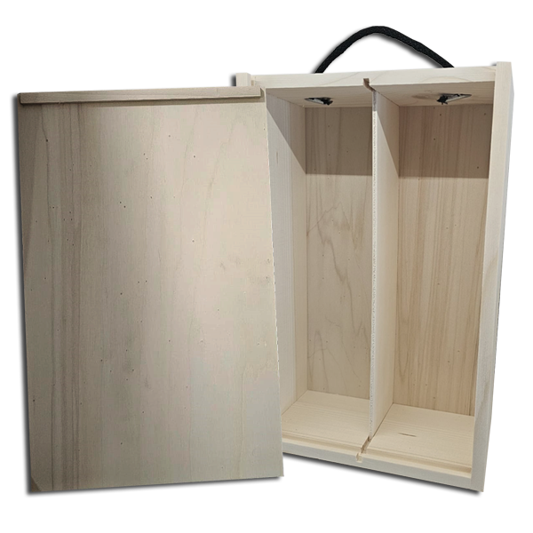 Cajas de madera personalizadas para 2 botellas de vino