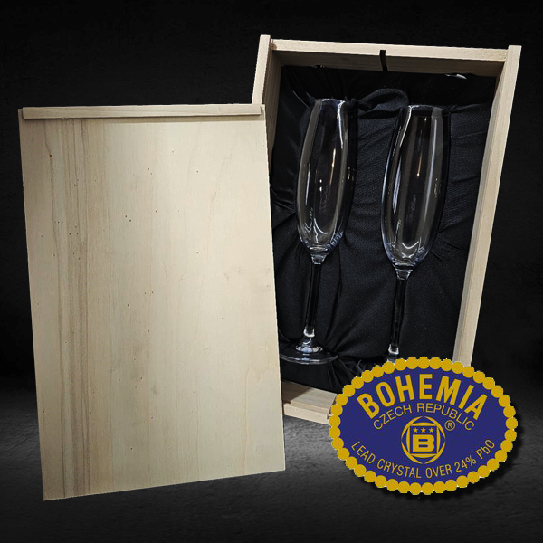 Kits con 2 copas de cava Cristal de Bohemia Premium