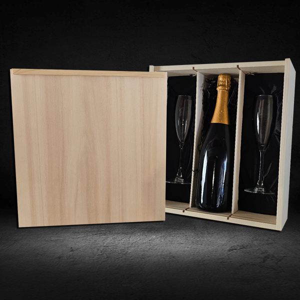 Kit Pon tu botella + 2 copas de cava personalizadas