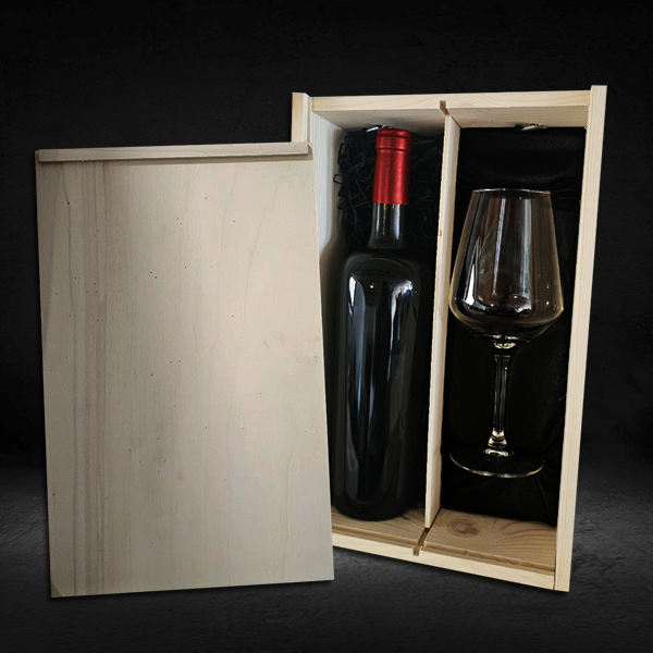 Kit Pon tu botella + 1 copa de vino personalizada