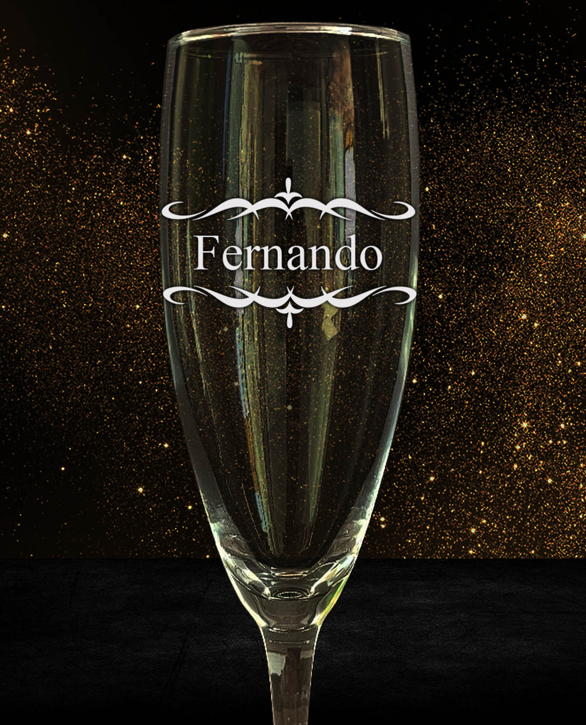 Set de 2 Copas de Cava Personalizadas Diseño Cenefas Vintage