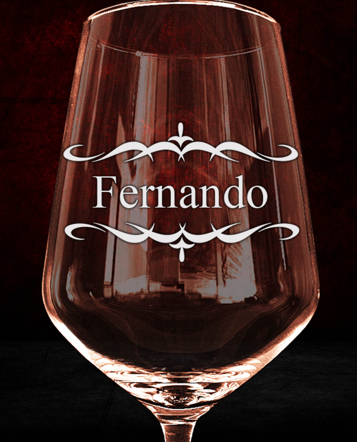 Set de 2 Copas de Vino Personalizadas Diseño Cenefas Vintage