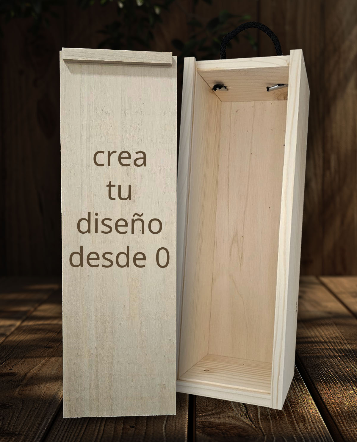 Caja de Madera Personalizada para 1 Botella de Vino
