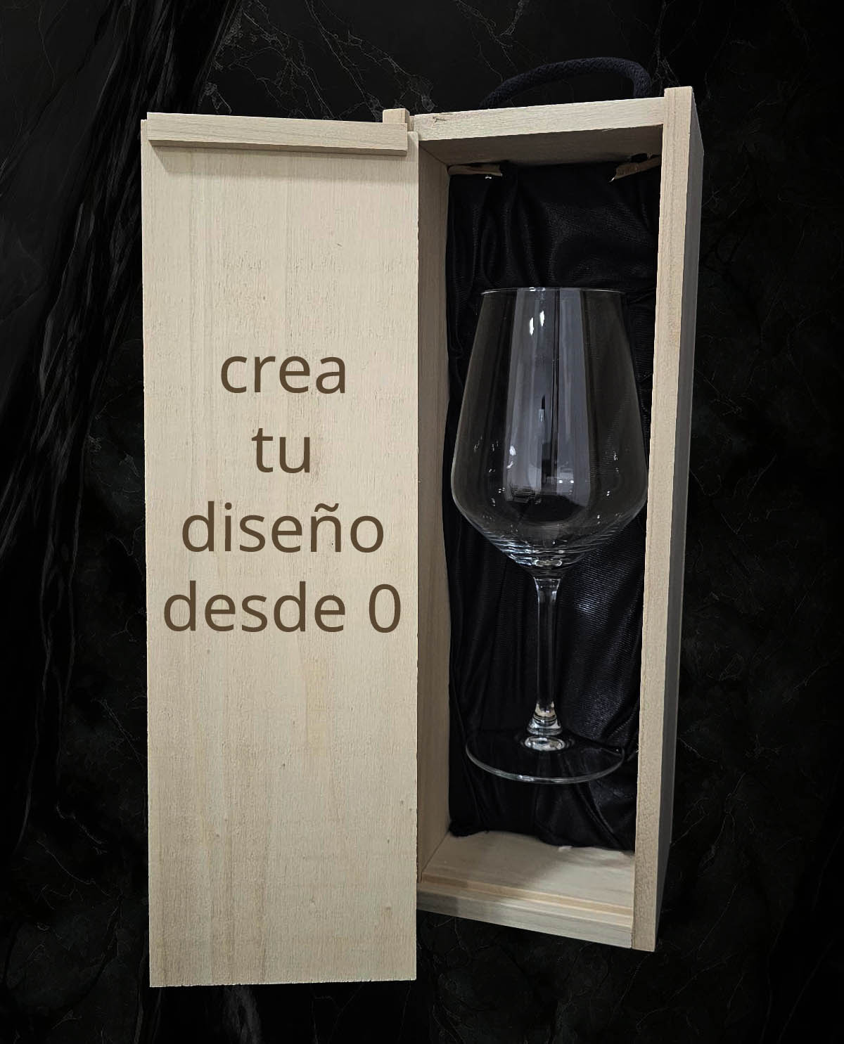 Caja con 1 copa de vino personalizada