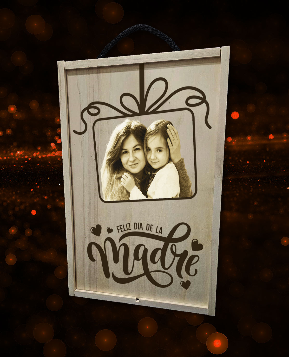 Caja con 2 Copas de Cava Cristal de Bohemia Premium Personalizadas Diseño Regalo Día de la Madre