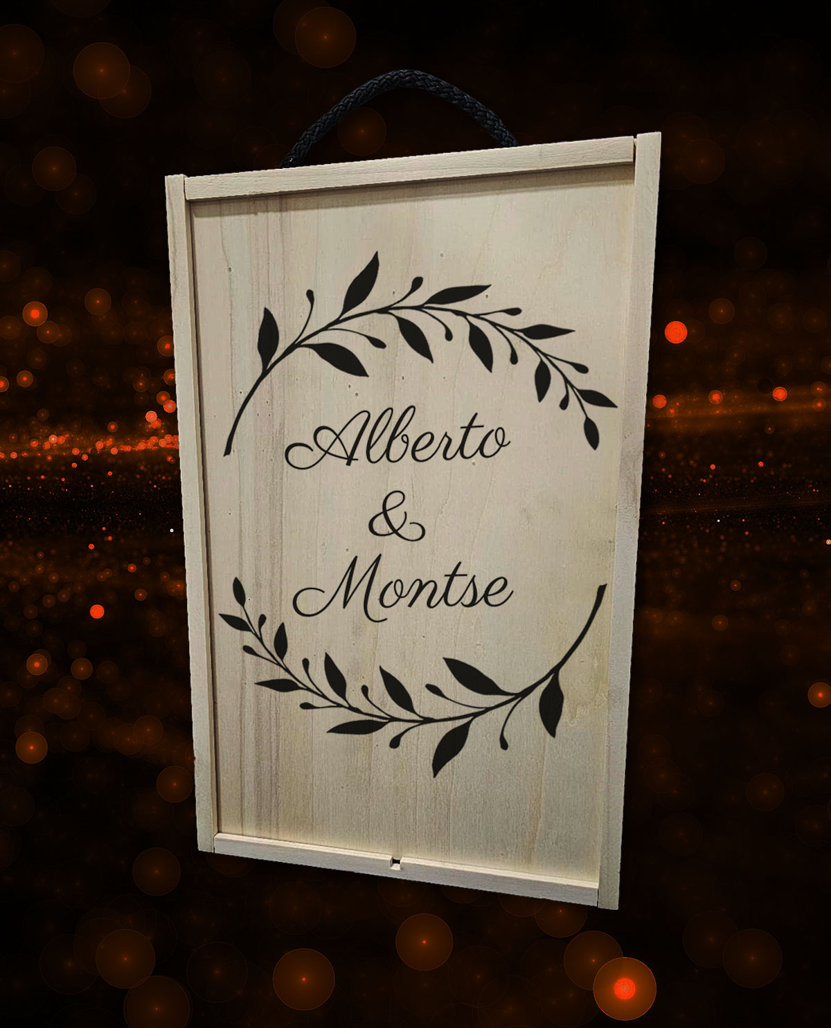 Caja con 2 Copas de Vino Cristal de Bohemia Premium Personalizadas – Diseño Corona Laurel