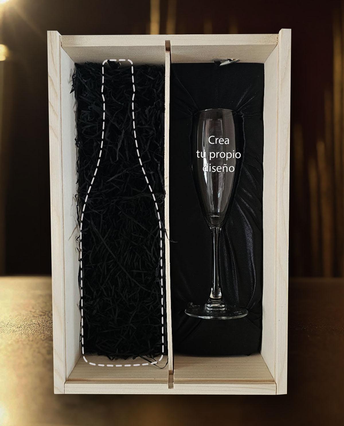 Kit Pon Tu Botella 1 Copa de Cava Personalizada