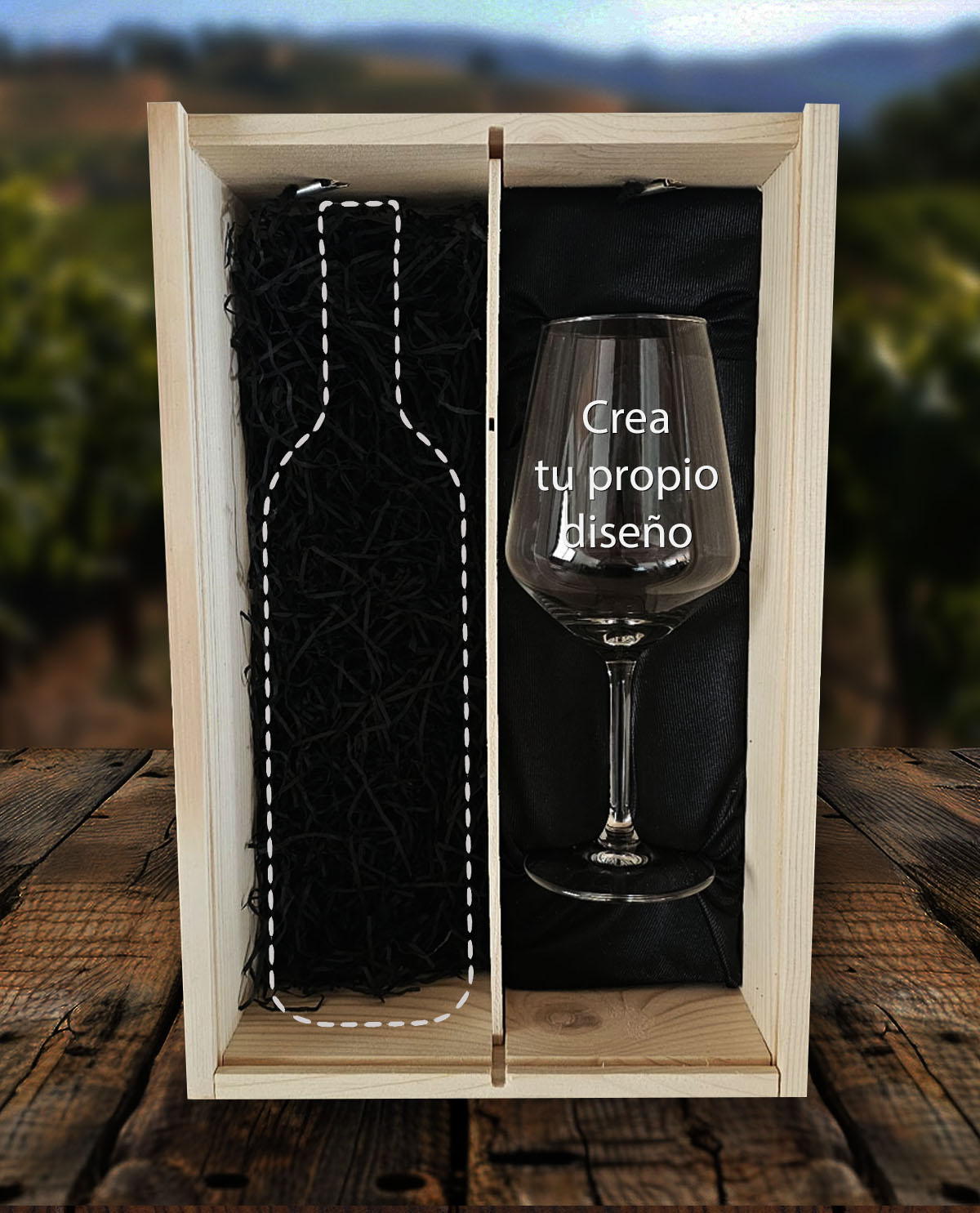Kit Pon Tu Botella 1 Copa de Vino Personalizada