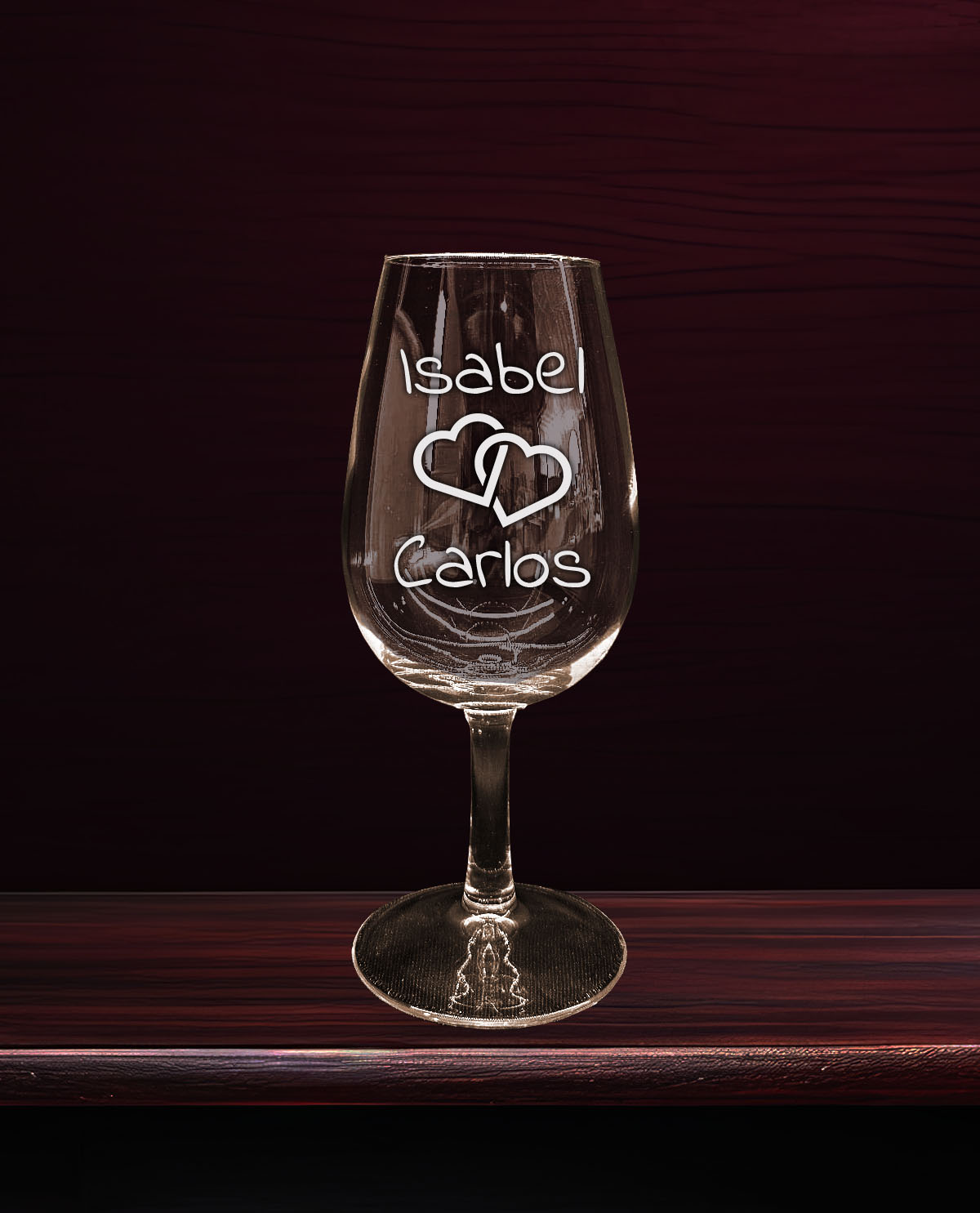 Catavinos Personalizado Diseño Corazones Entrelazados para Enamorados