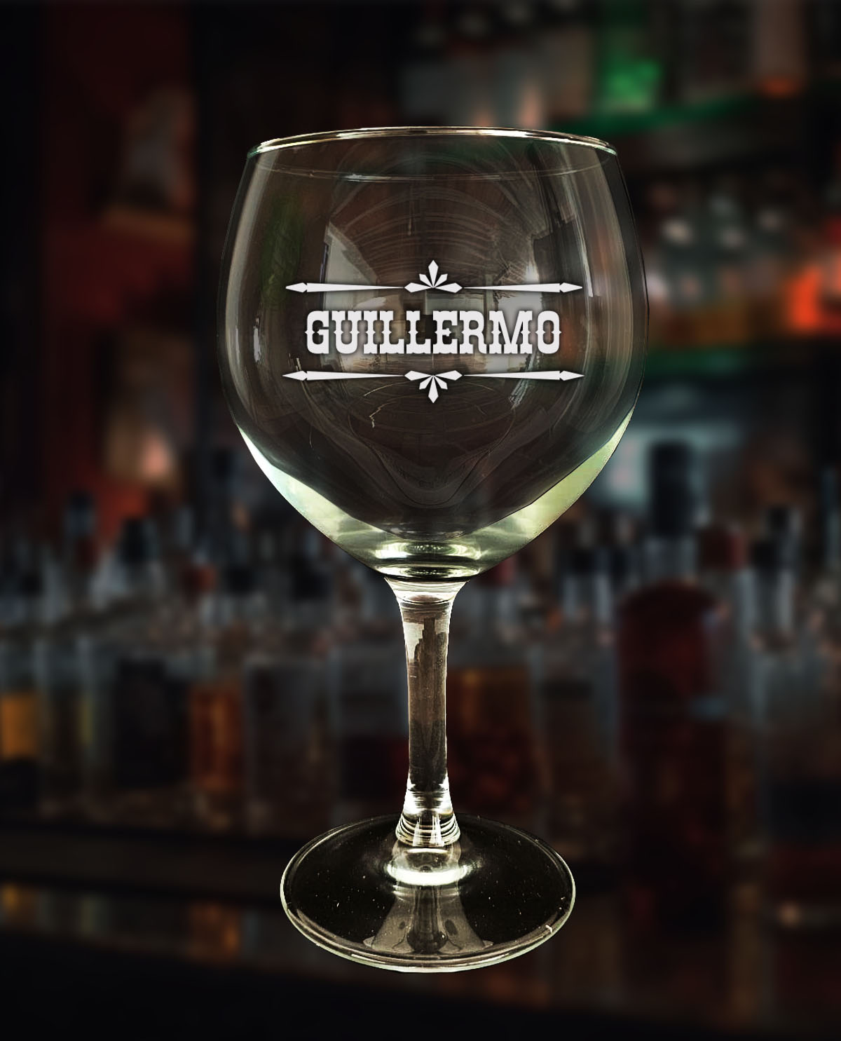 Copa de gin-tonic personalizada con diseño Far West
