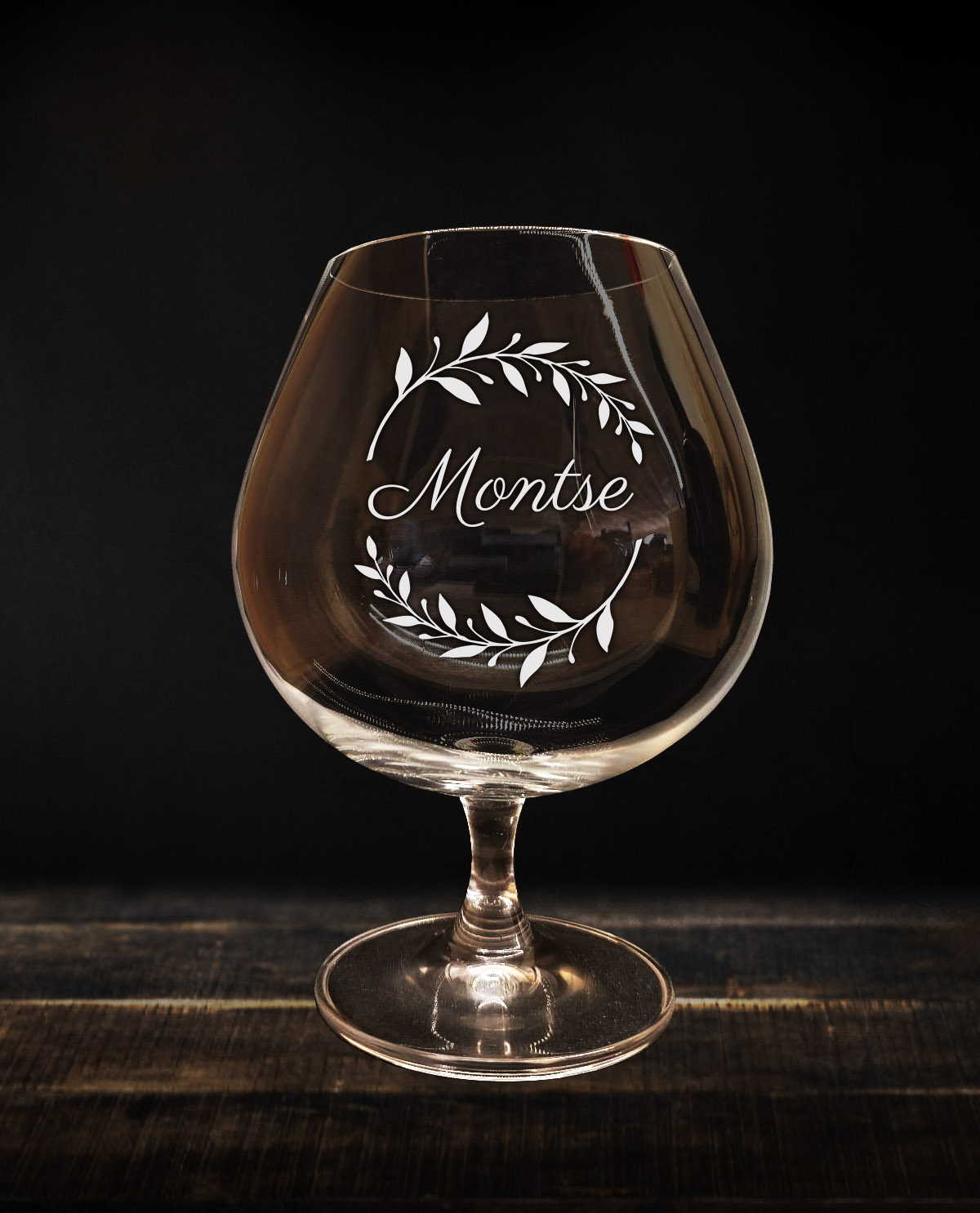 Copa de Coñac Personalizada con Corona de Laurel