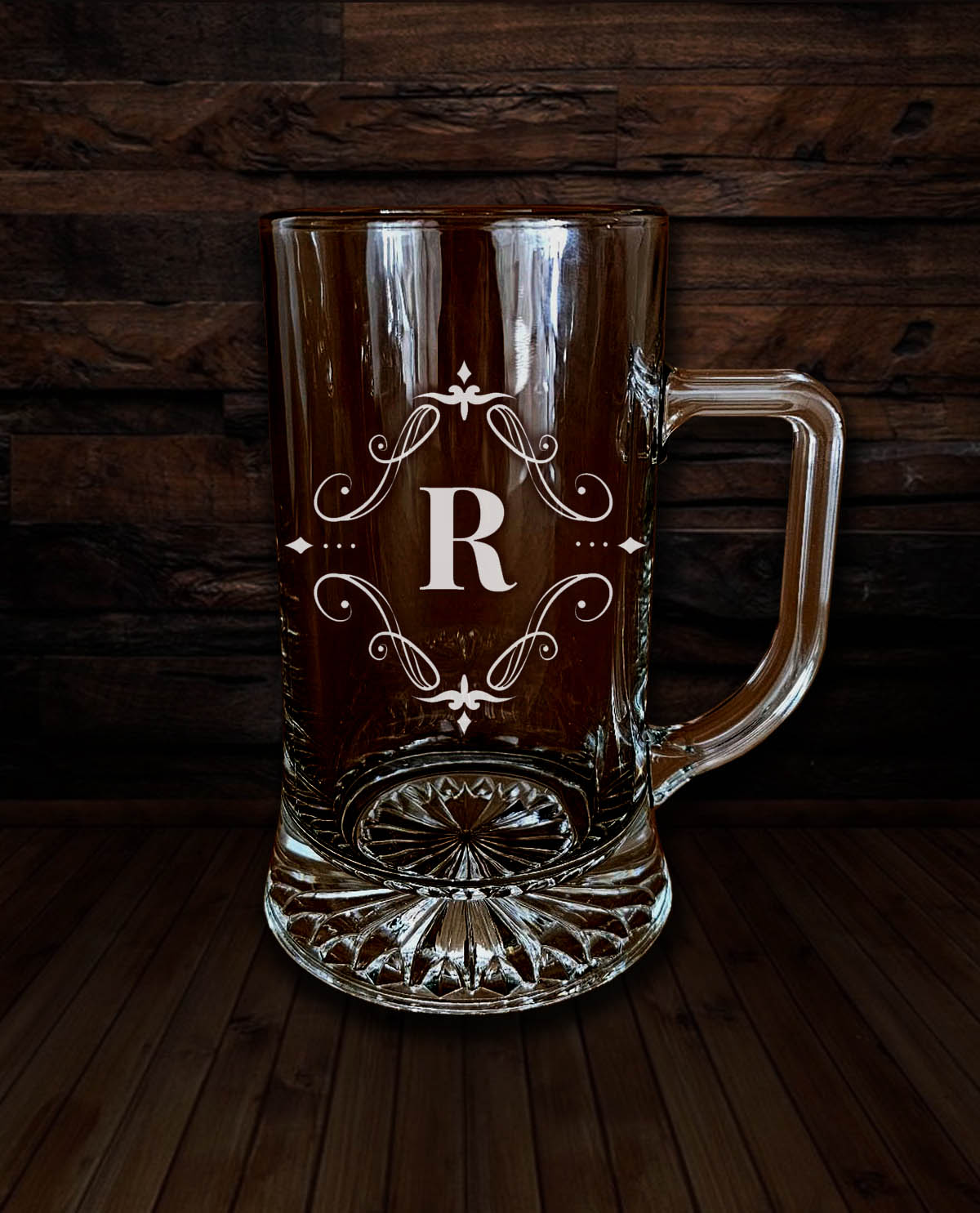 Jarra de cerveza personalizada Diseño Inicial Vintage