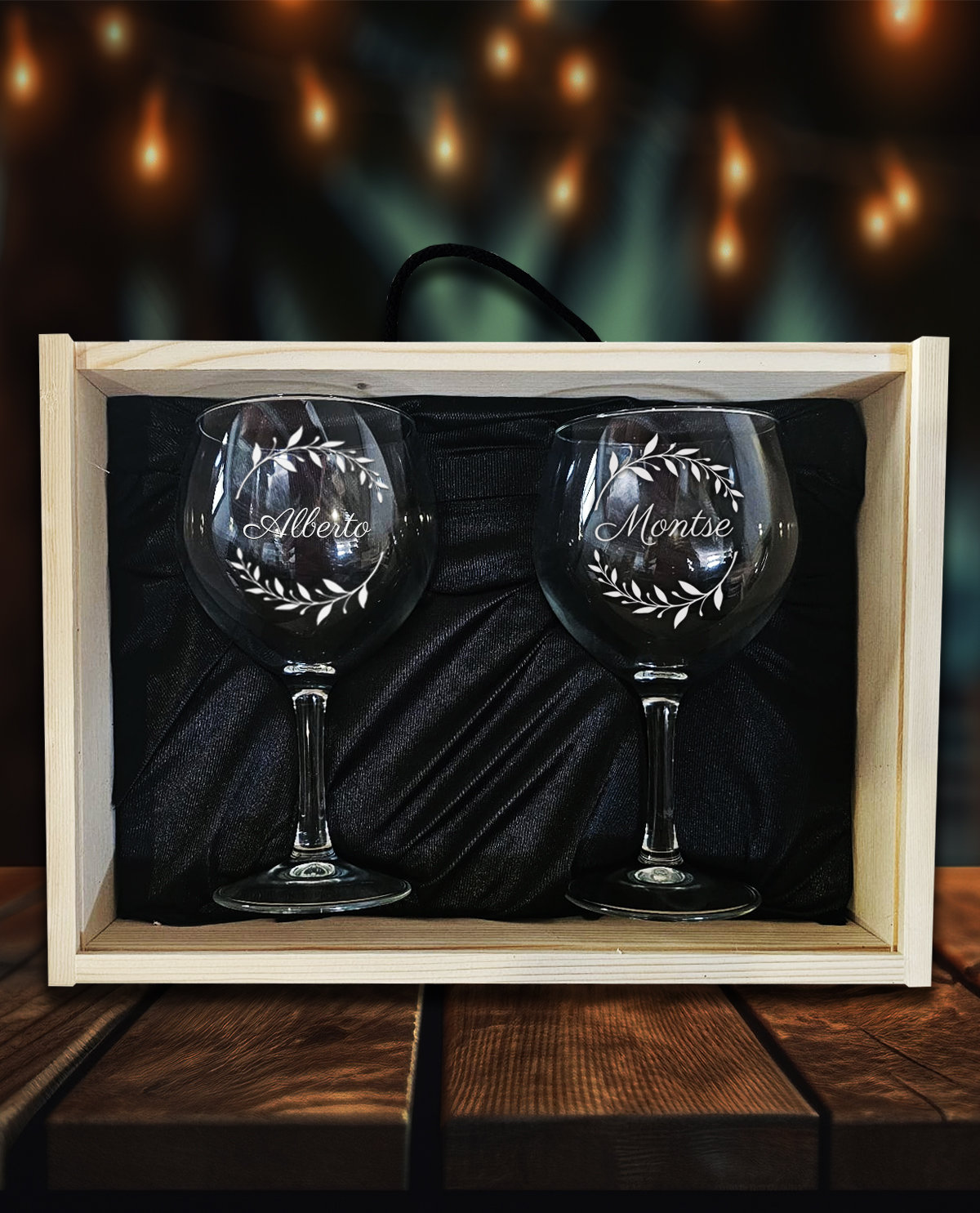 2 copos de Gin Tonic personalizados com caixa Design Coroa de Louros