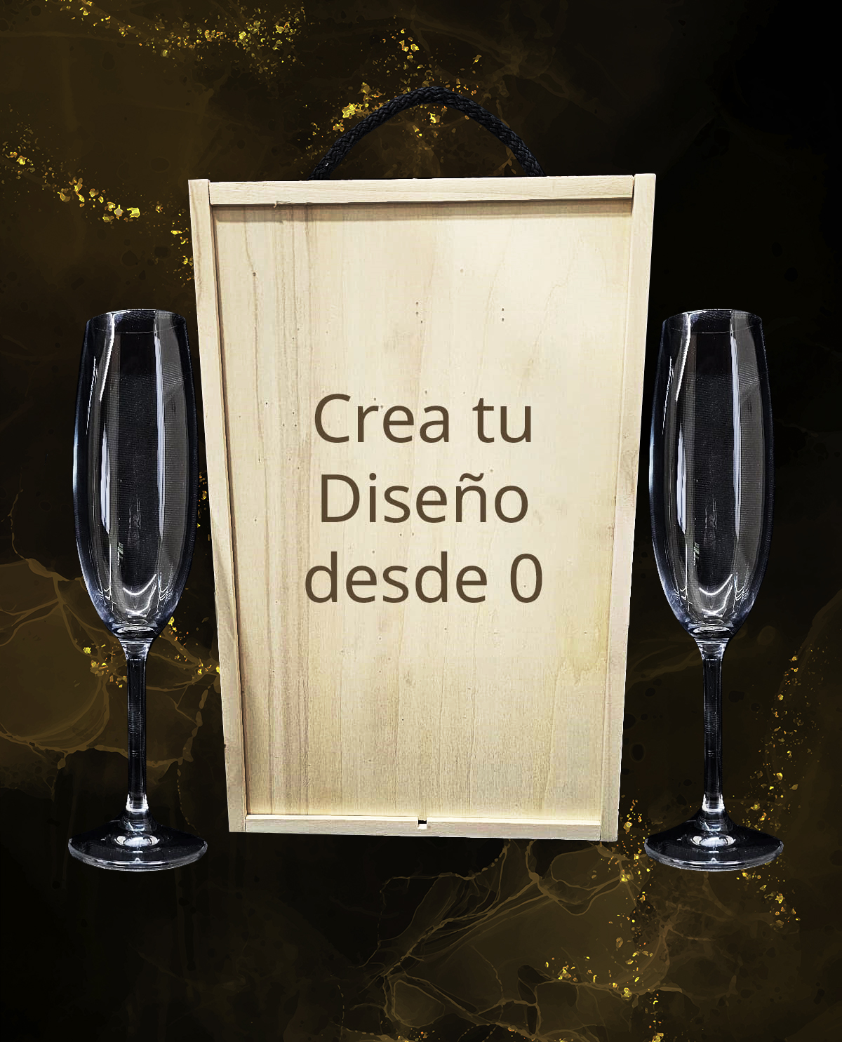 Caixa com 2 Copos de Espumante em Cristal da Boémia Premium Personalizados