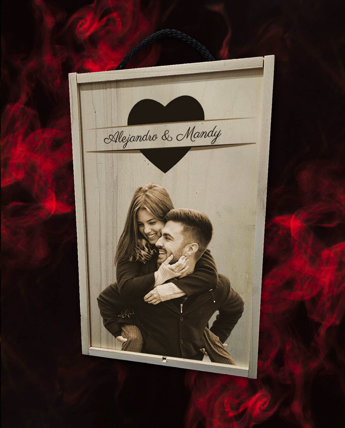 Caixa com 2 Copos de Vinho personalizados de Cristal da Boémia Coleção Exclusive com Coração Envolvente