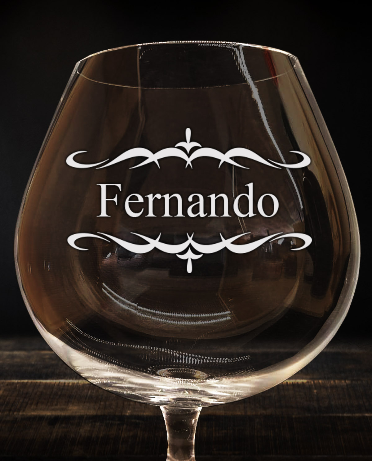 Copo de Conhaque Personalizado de Reforma com Cenefas Vintage
